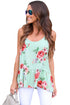 Sexy Flounced Light Green Floral Racerback Tank